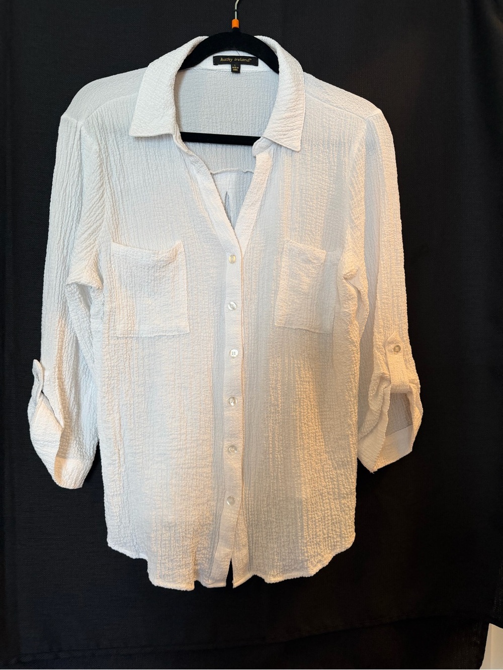 White Textured Button-Up Shirt (New without tag)